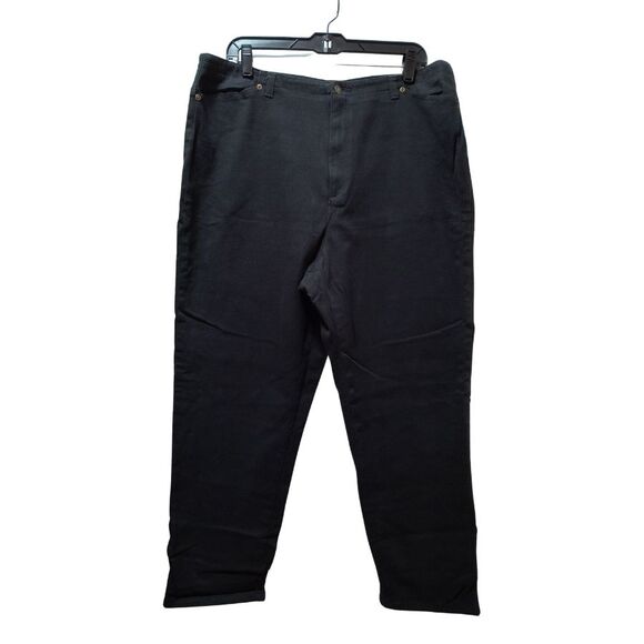 Liz Claiborne Denim - First Issue Liz Claiborne Jeans Women 18 Black Tapered Leg Stretch Denim 36x29